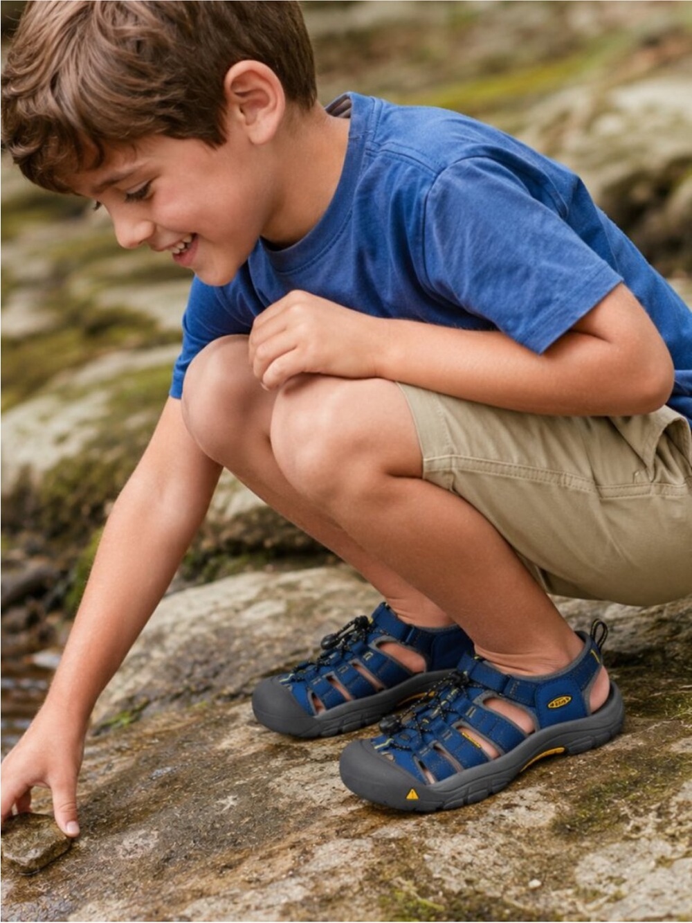 KEEN Newport H2 Toddler Hiking Sandals in Blue Camo